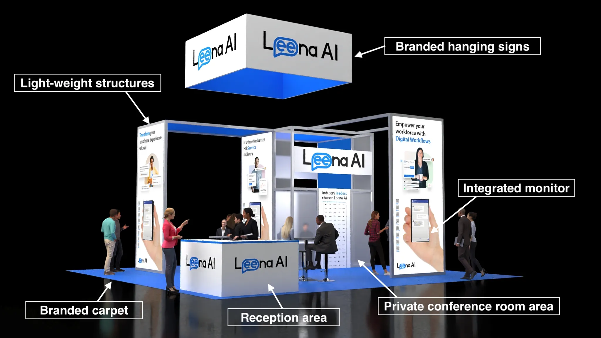 20x20 booth design inspiration