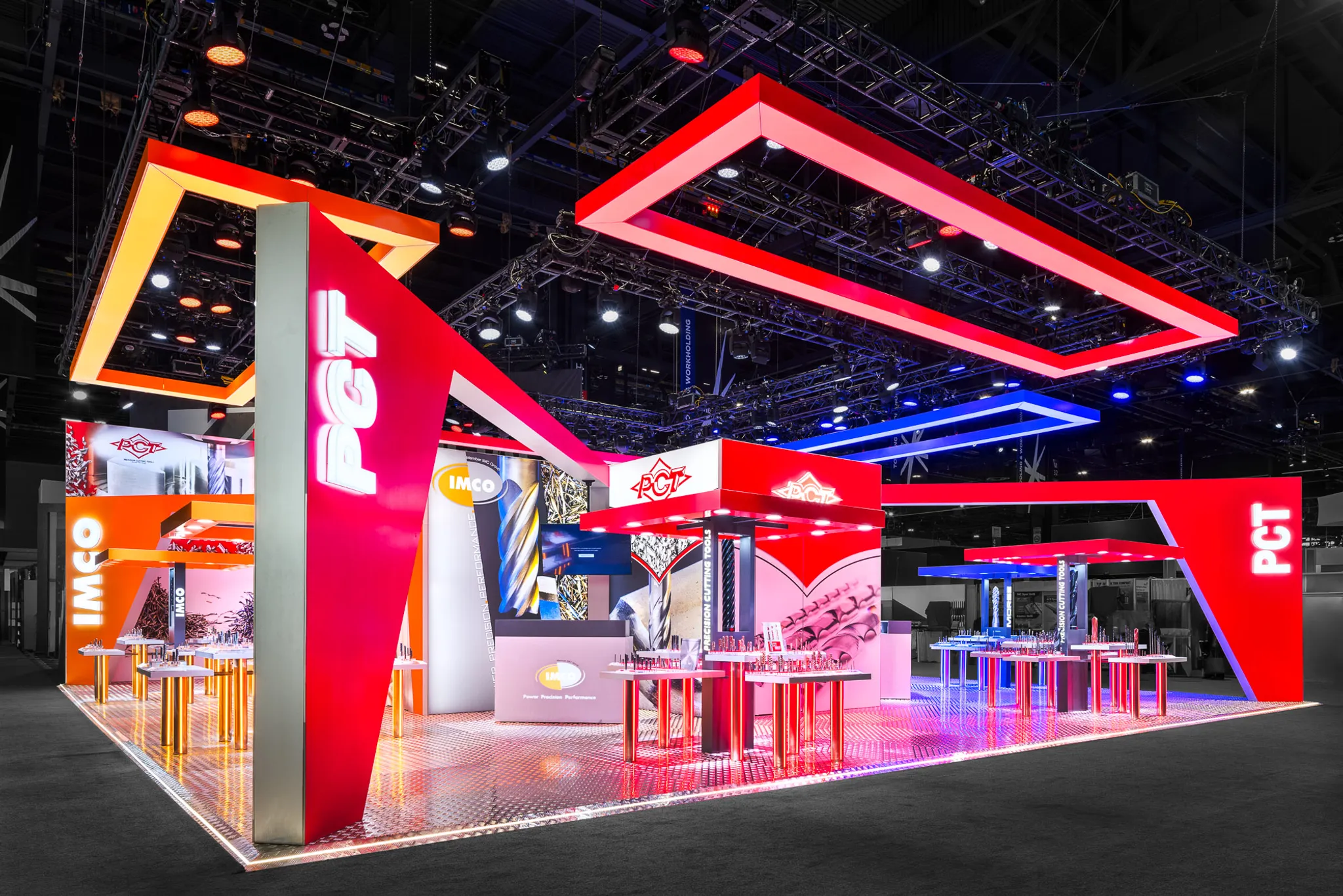 Condit Exhibits 50x50 island trade show display with meeting areas