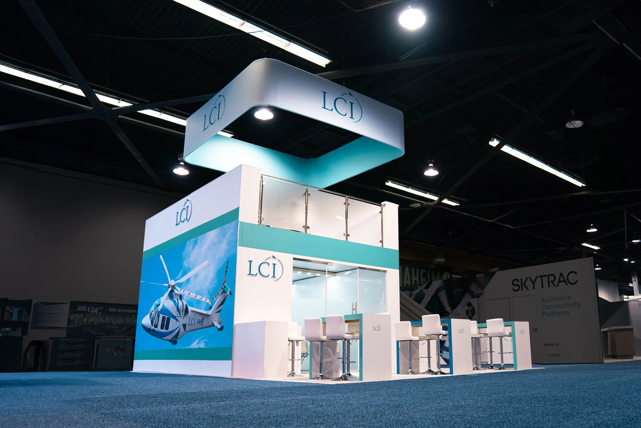 West Coast Exhibits double decker island trade show booth