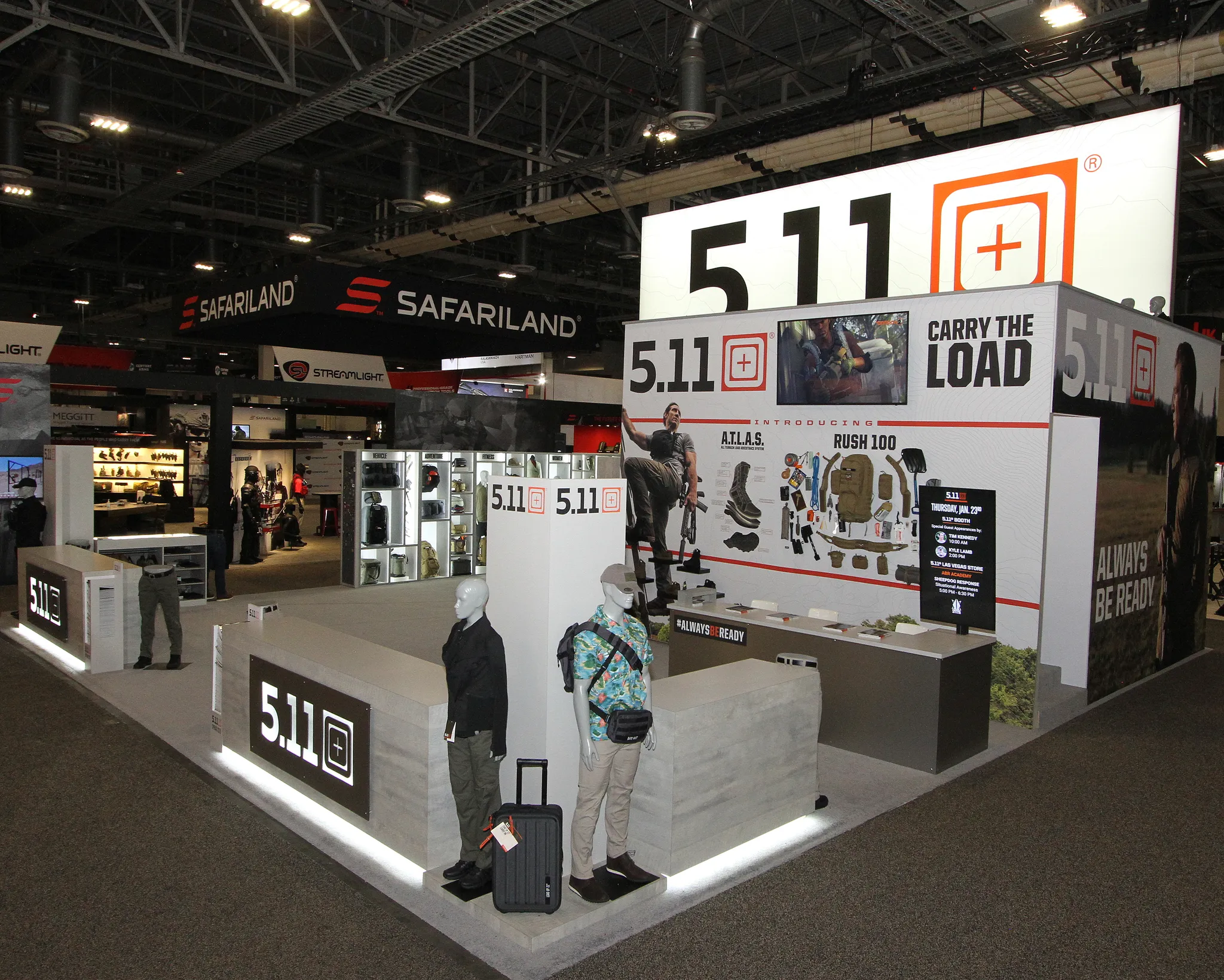 West Coast Exhibits 40x40 custom exhibit with storage area