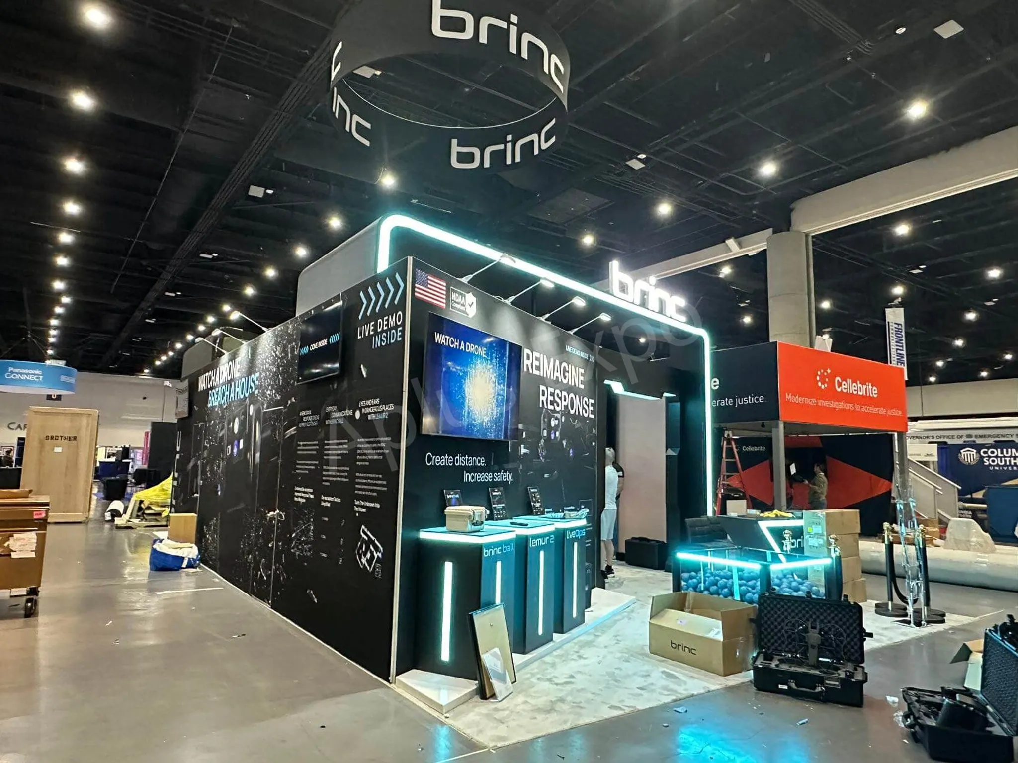 20x40 Island booth design by A Plus Expo