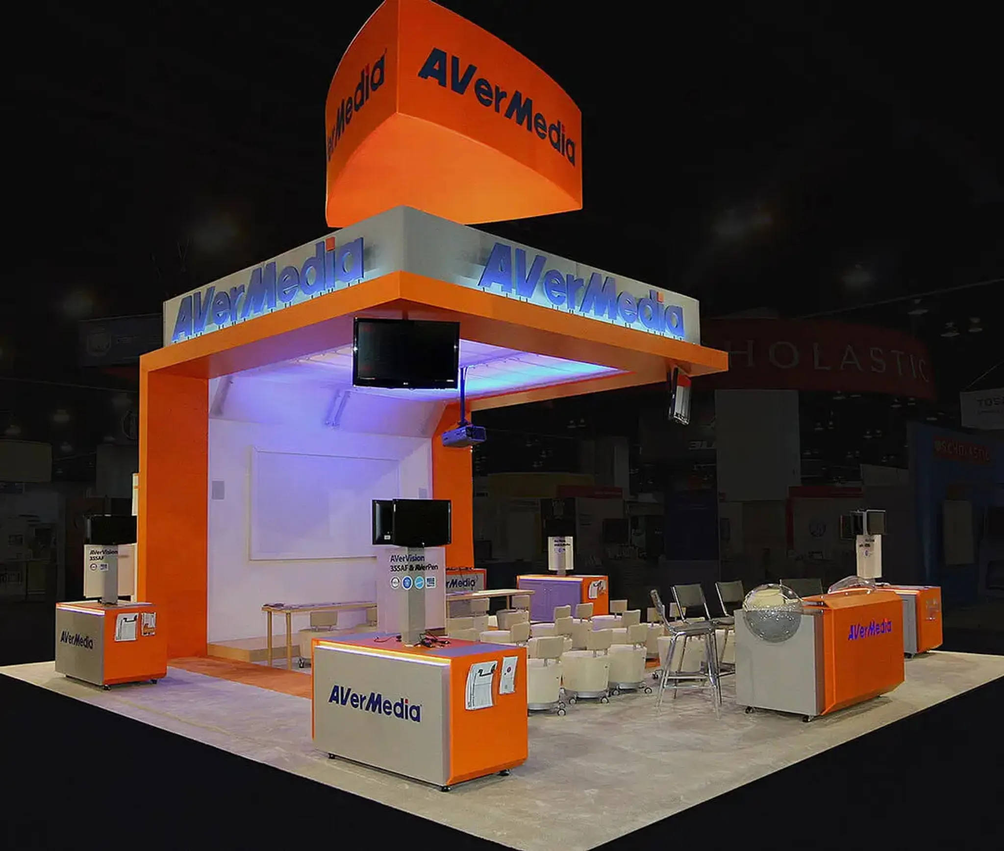 20x20 Island booth design by Blazer Exhibits