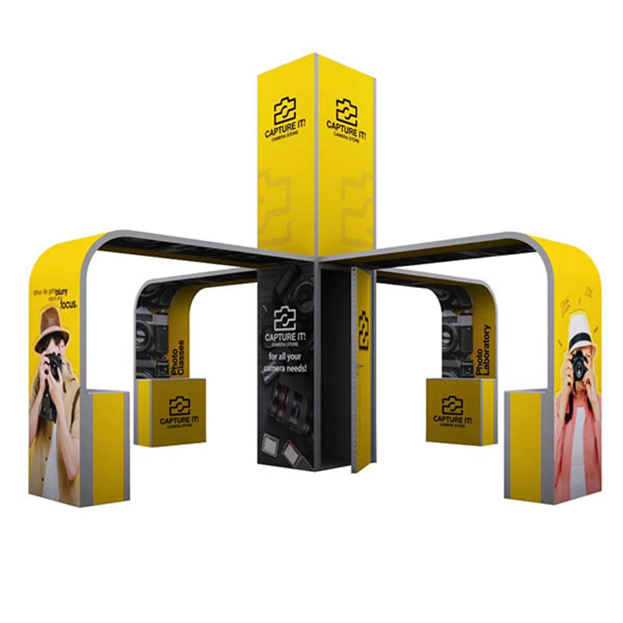 30x30 Island booth design by Camelback Displays