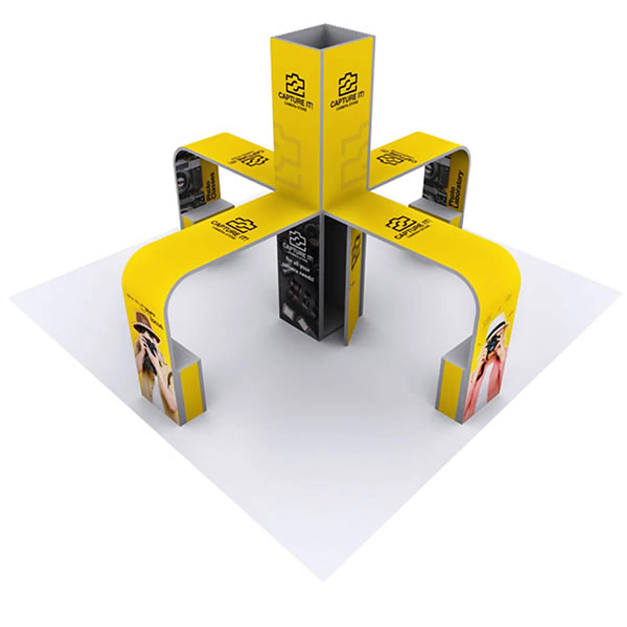 30x30 Island booth design by Camelback Displays