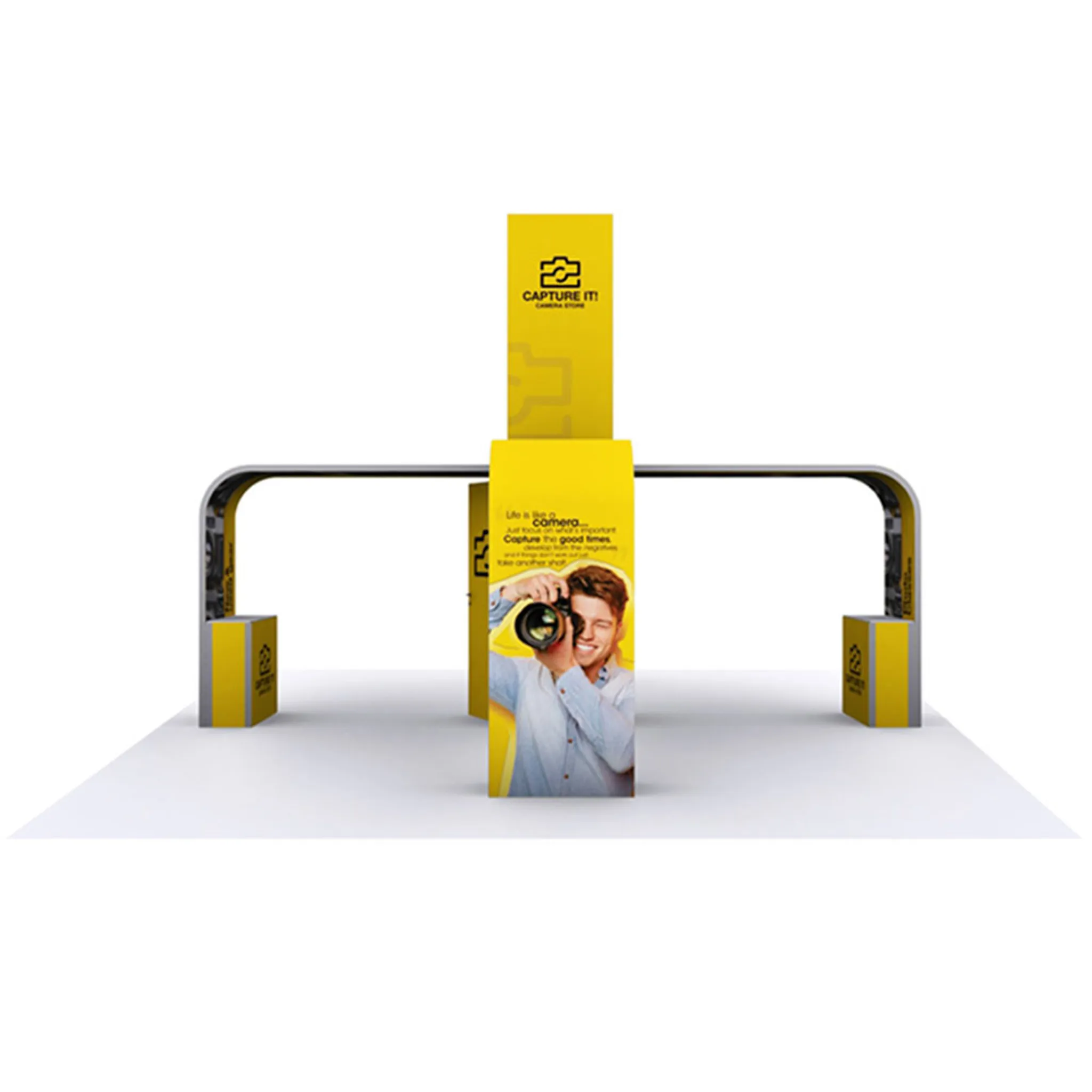 30x30 Island booth design by Camelback Displays