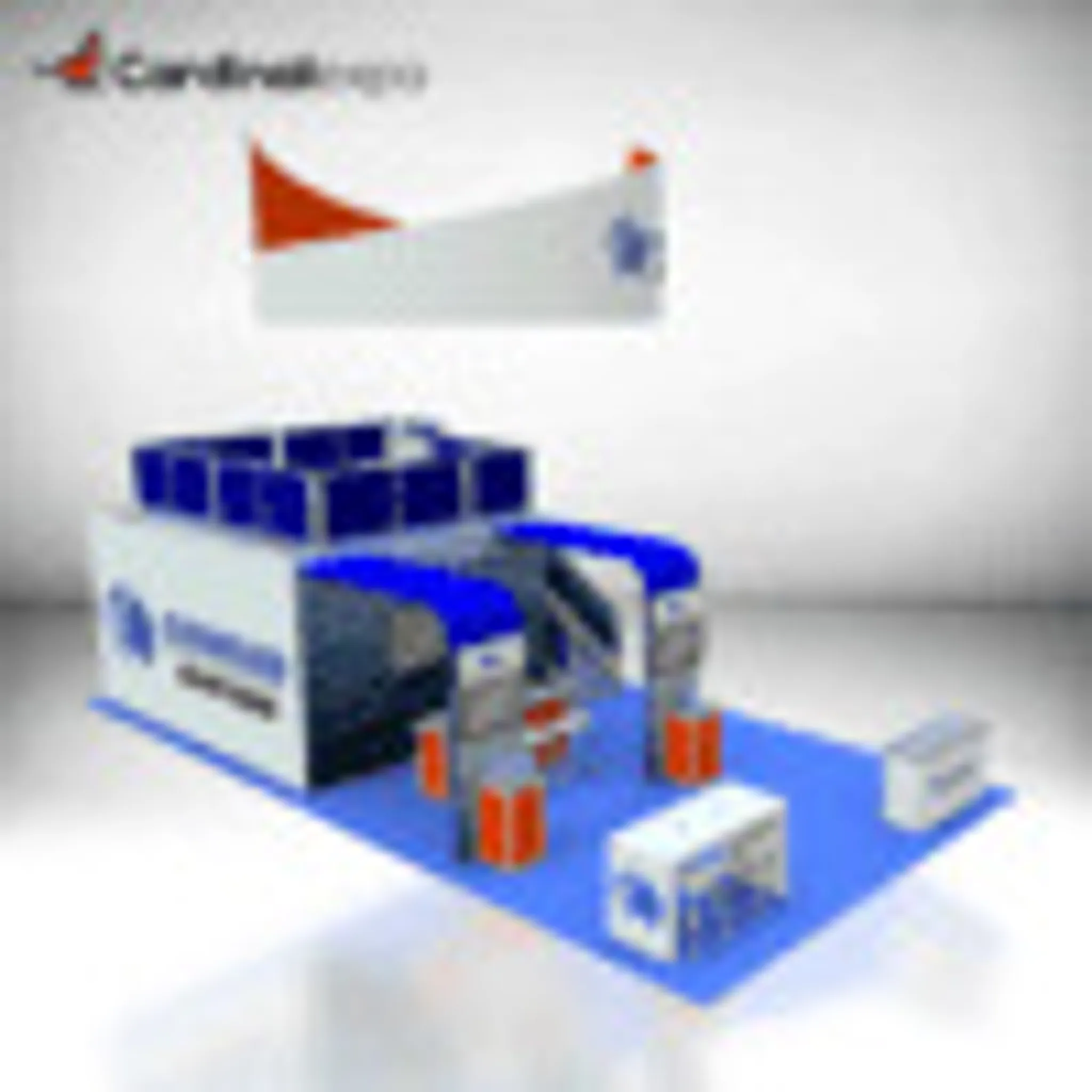 20x30 Island booth design by Cardinal Expo
