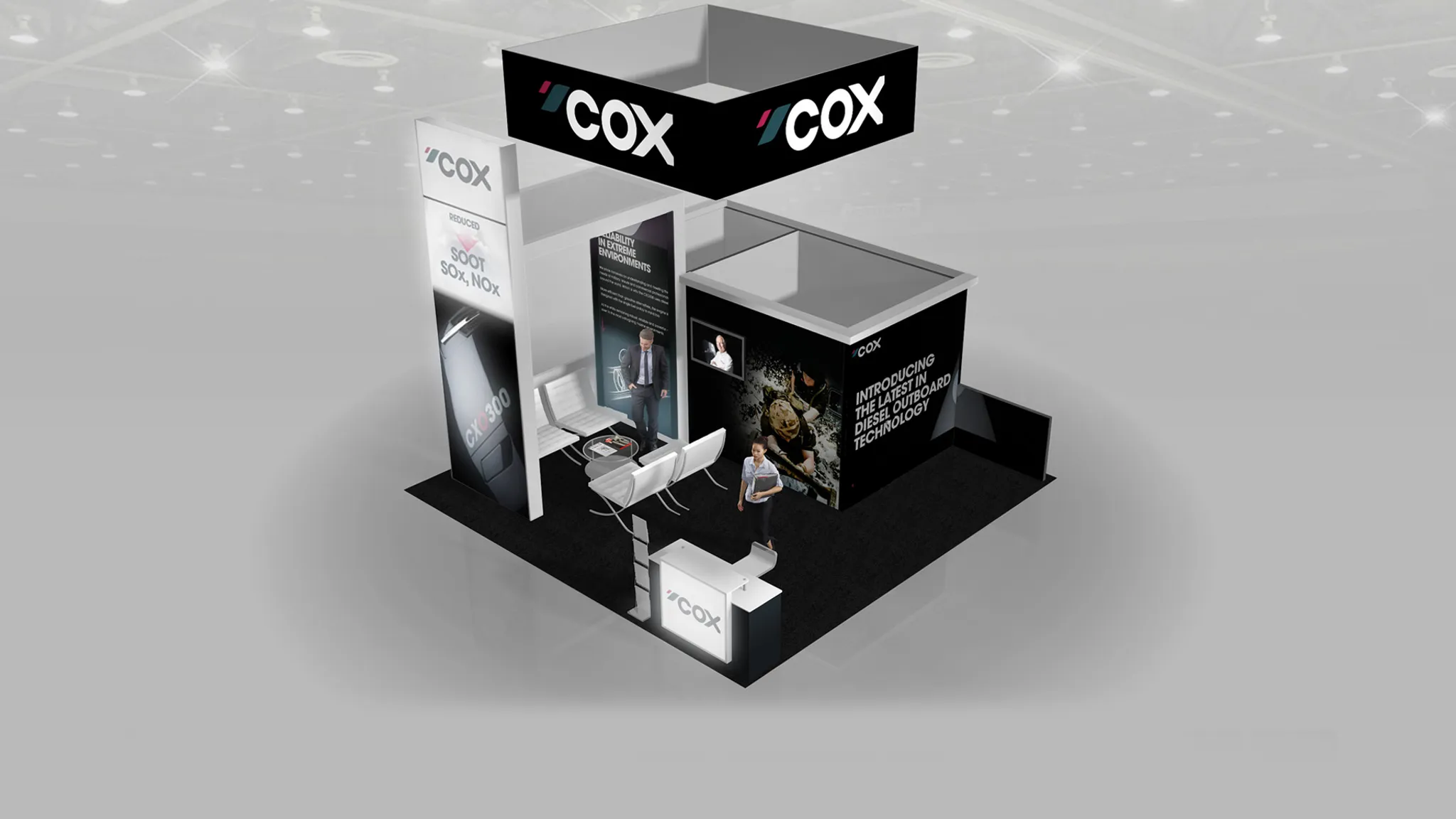 10x20 Peninsula booth design by Exhibit Studio