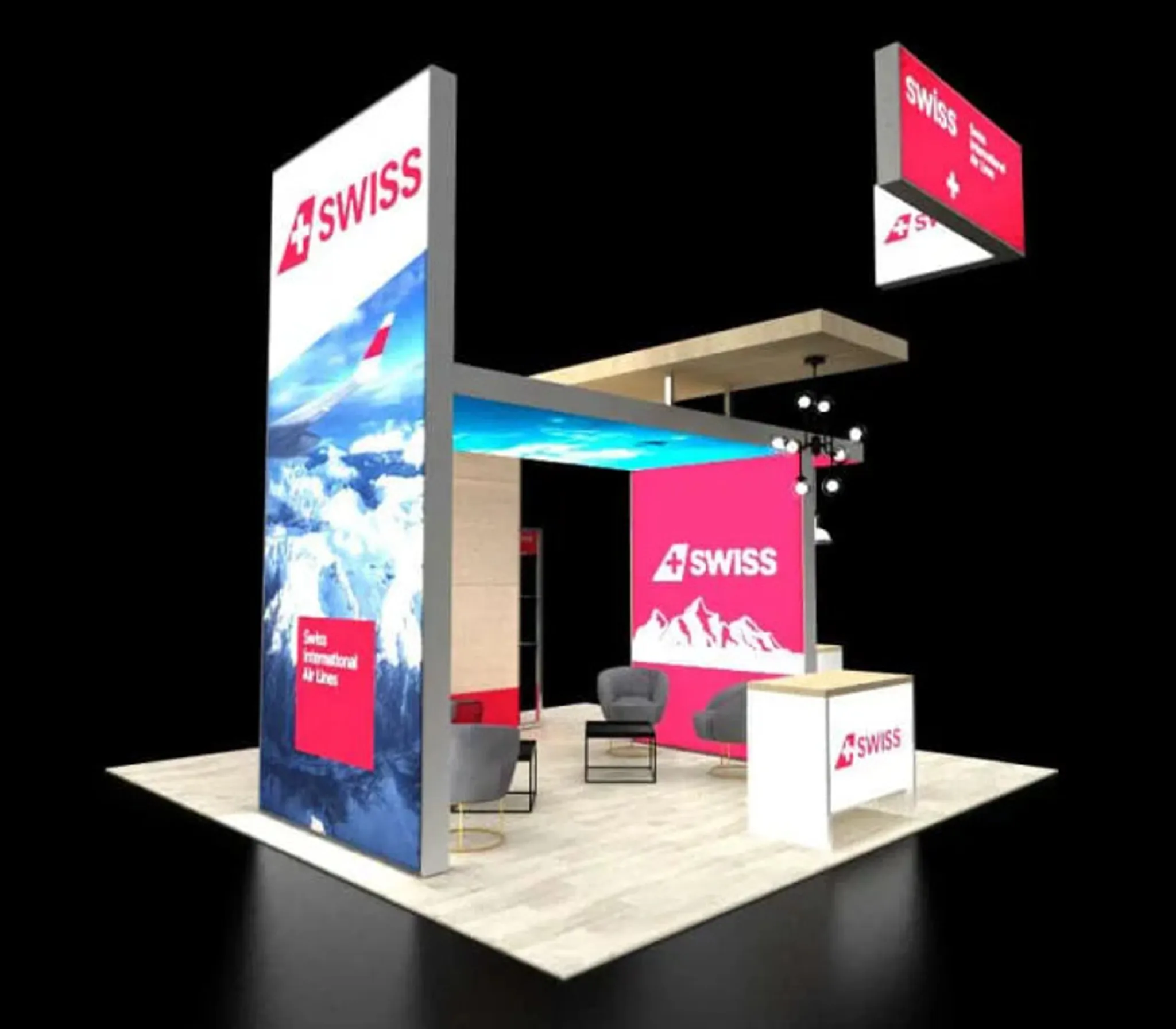 20x20 Island booth design by ExpoMarketing