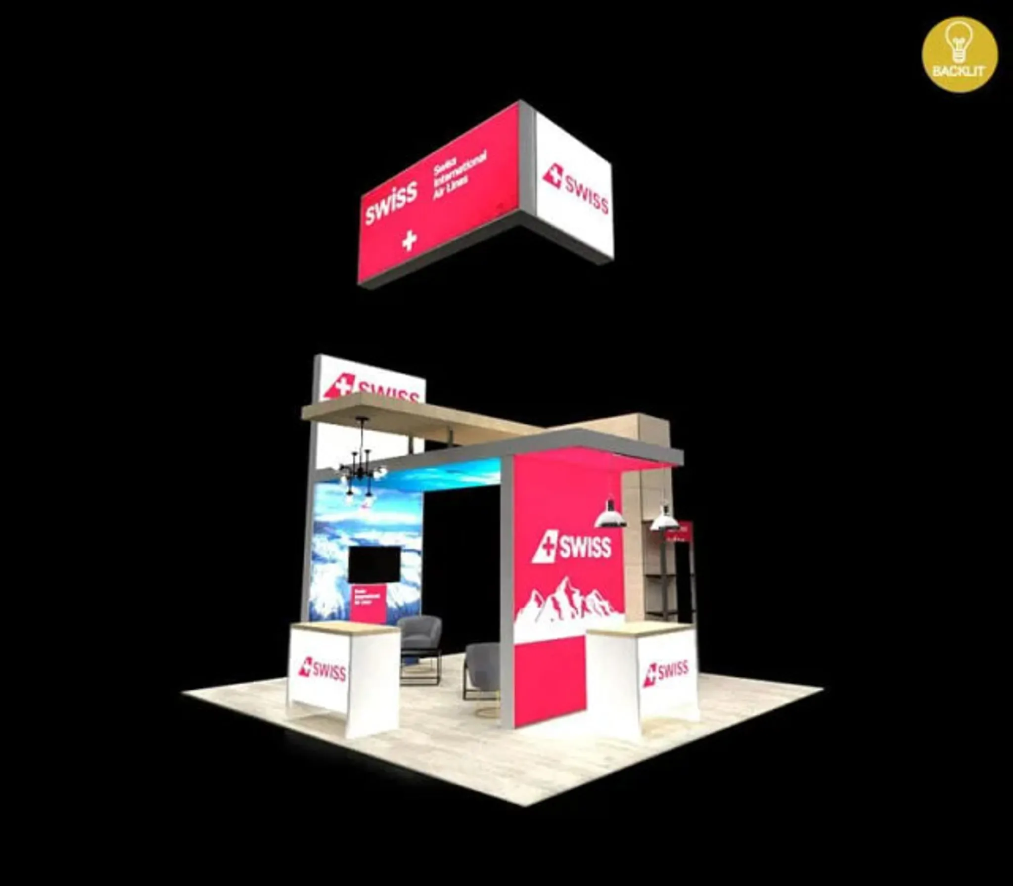 20x20 Island booth design by ExpoMarketing