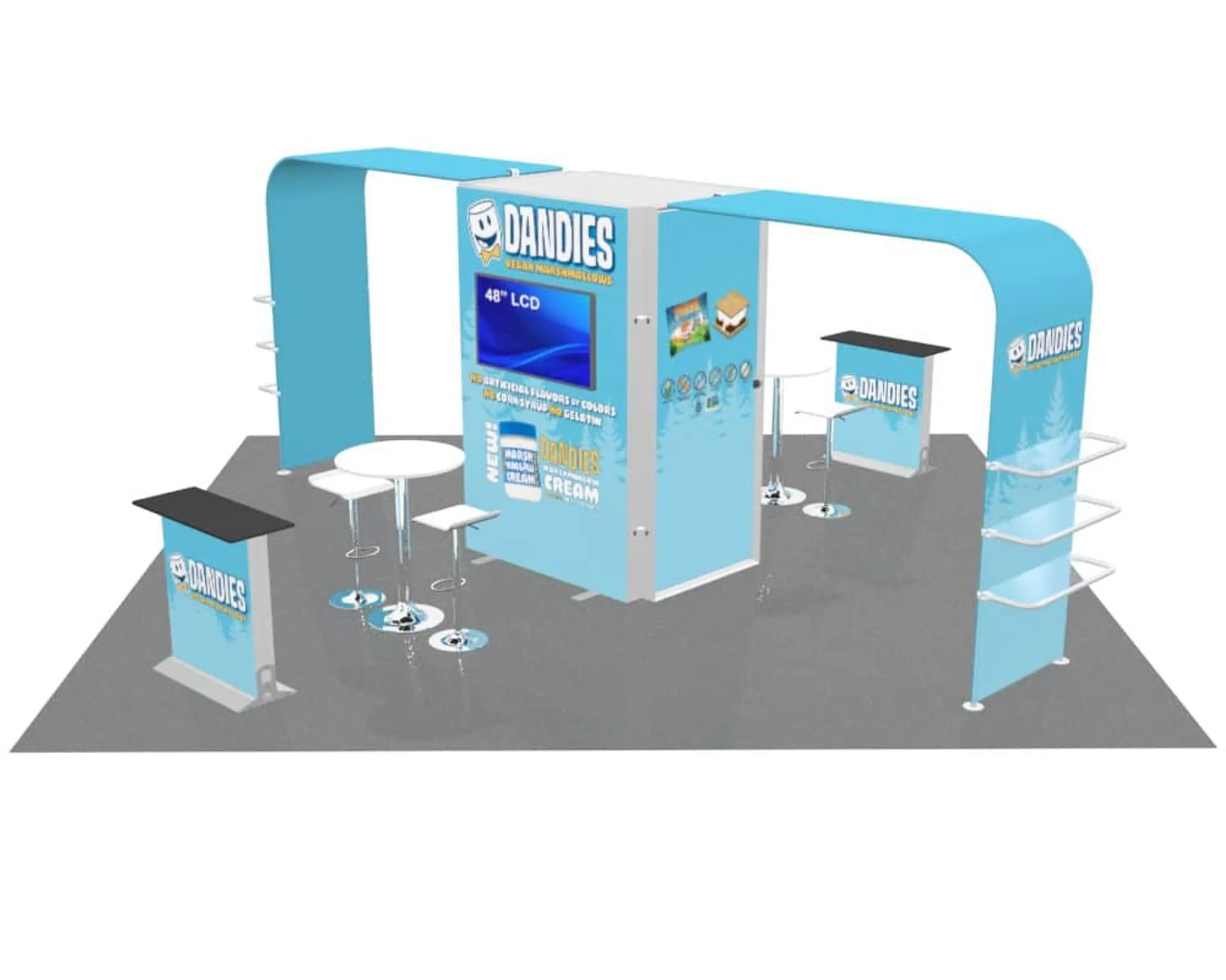 20x20 Island booth design by Infinity Exhibits