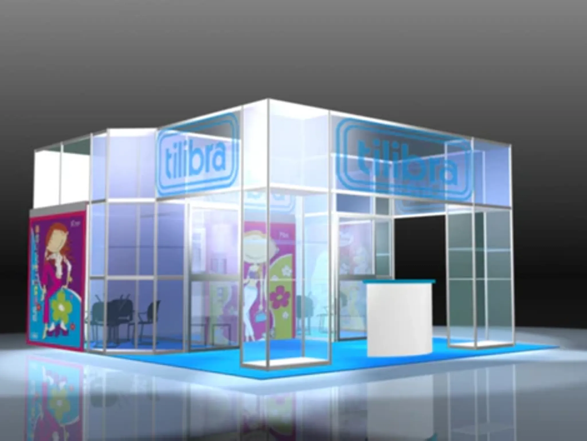 20x20 Îlot booth design by Quitter Creative