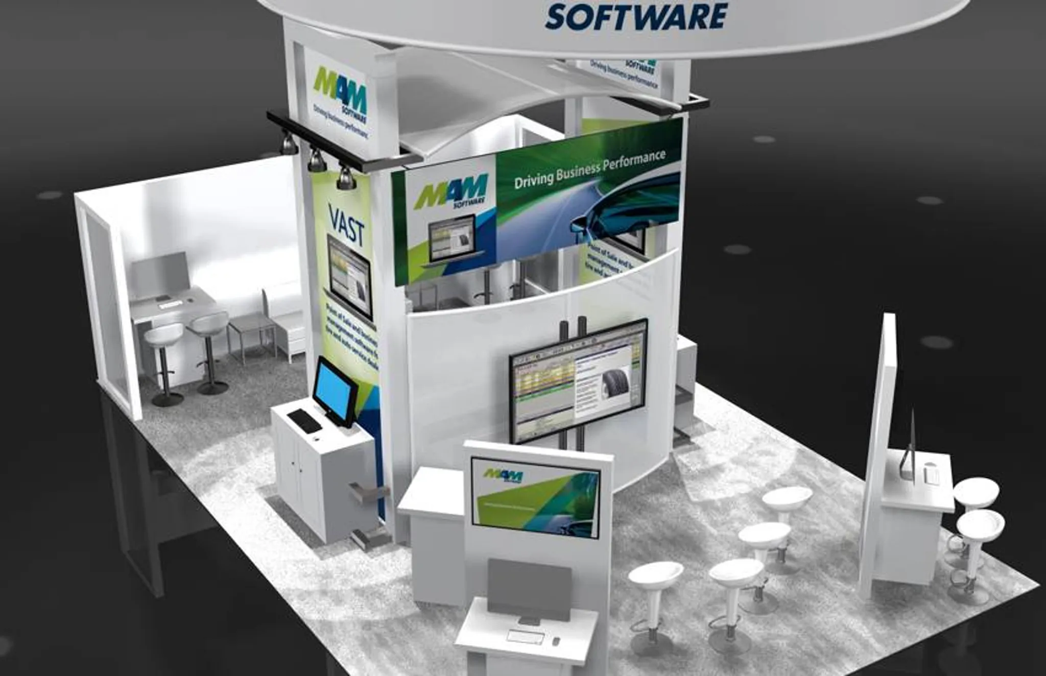 20x30 Inselstand booth design by Structure Exhibits