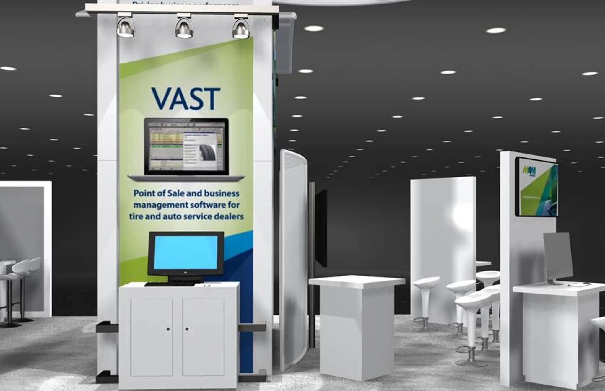 20x30 Inselstand booth design by Structure Exhibits