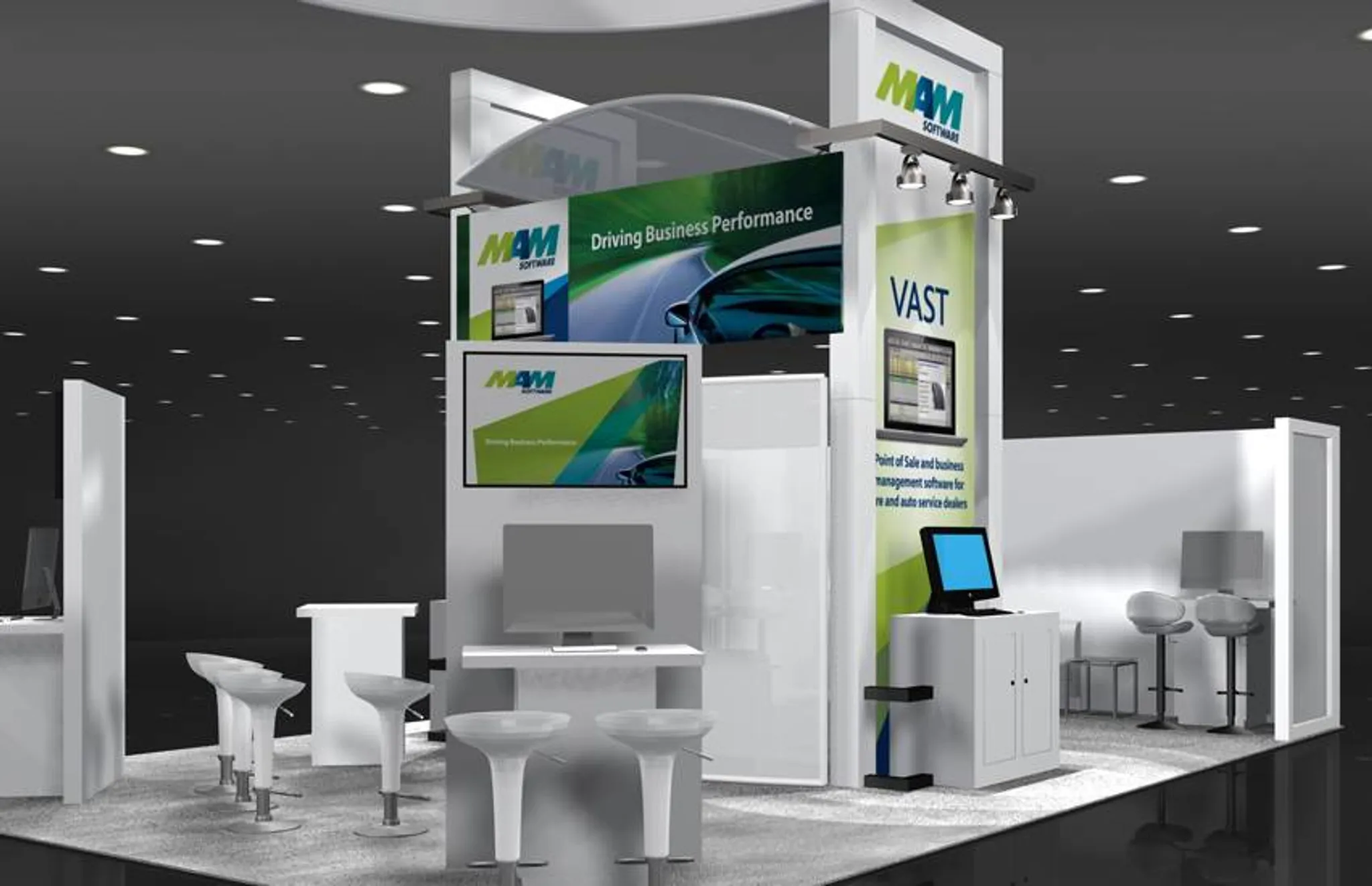 20x30 Inselstand booth design by Structure Exhibits