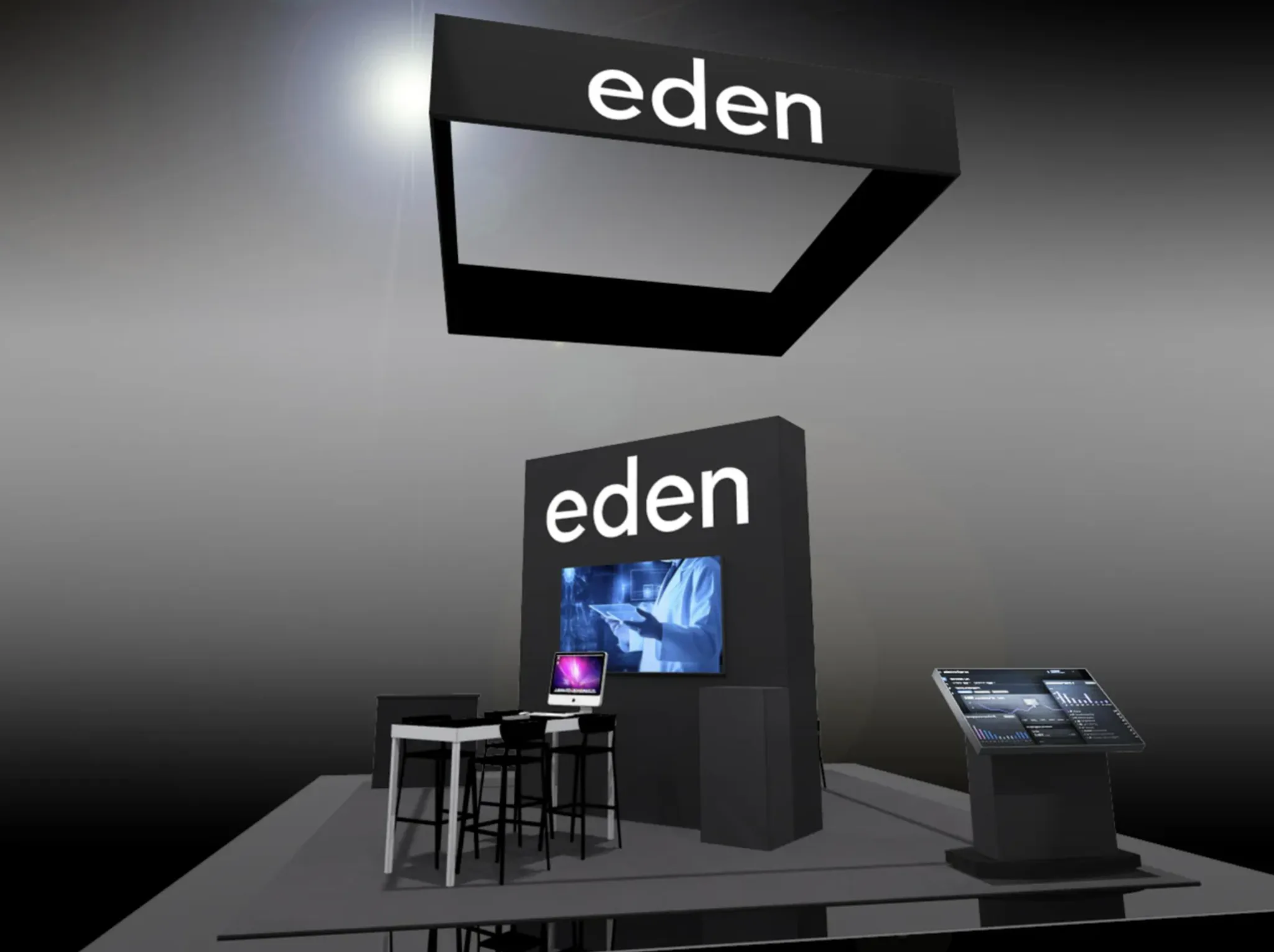 20x20 Îlot booth design by The Godfrey Group