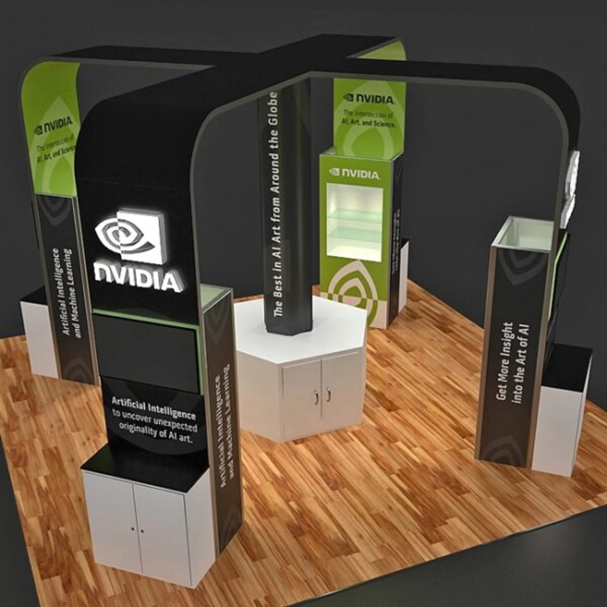 20x20 Îlot booth design by Trade Show Display Depot