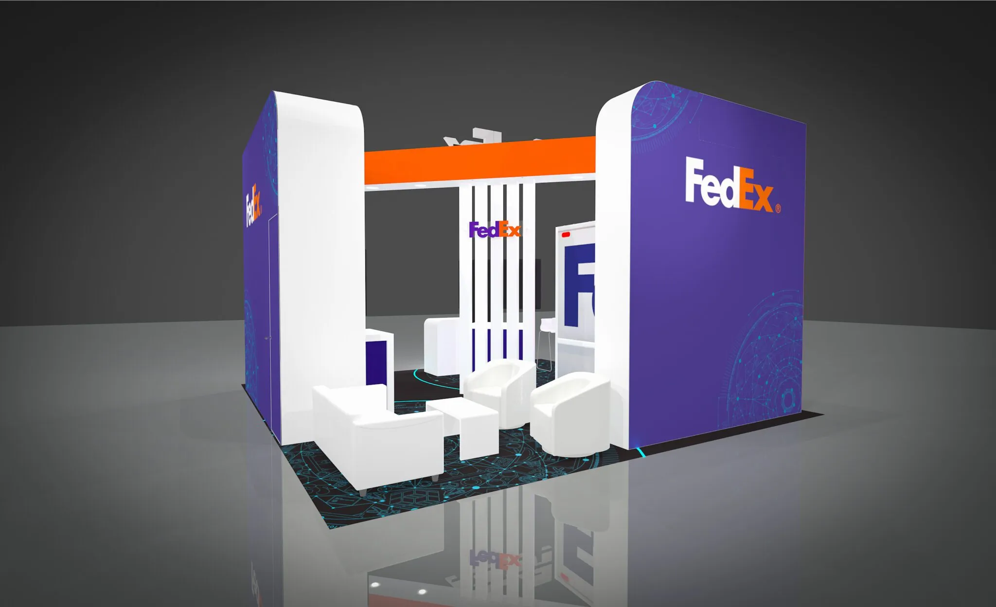 20x20 Îlot booth design by Triple20
