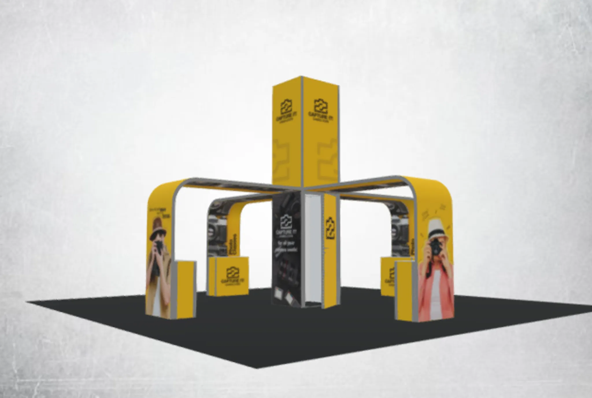 30x30 Island booth design by WS Display