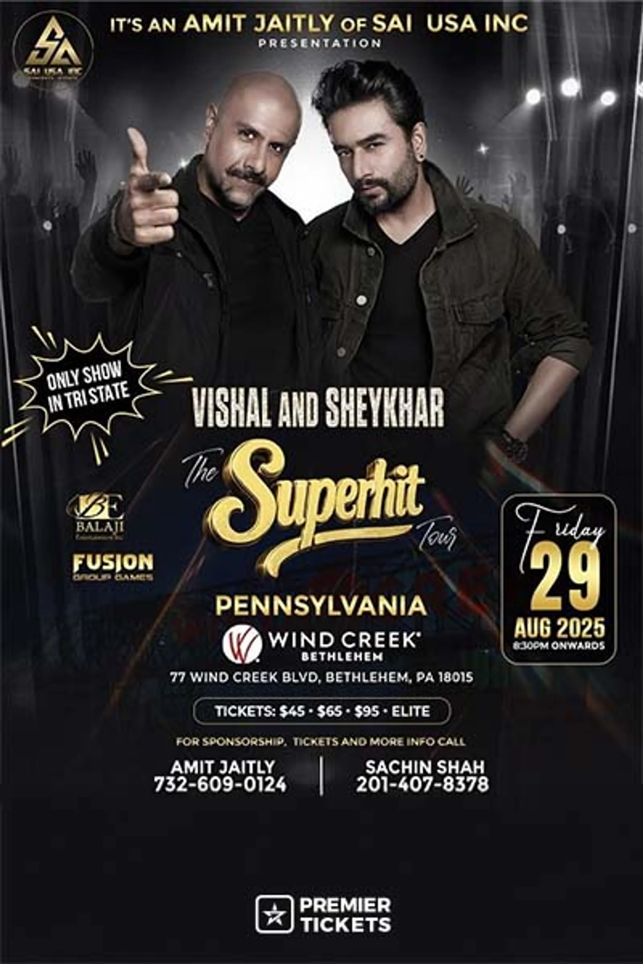 Live in Pennsylvania: Vishal & Sheykhar Concert 2025 Tickets Out!