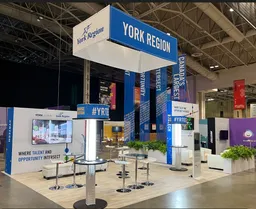 20x30 Island booth design by Best Displays & Graphics