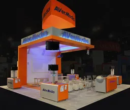 20x20 Island booth design by Blazer Exhibits