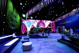 100x100 Island booth design by BTW Exhibits