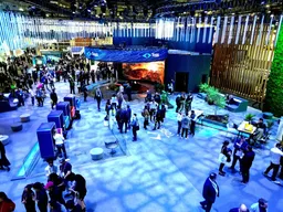 100x100 Island booth design by BTW Exhibits