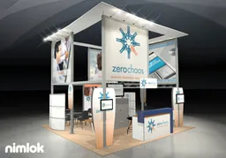 20x20 Îlot booth design by Carolina Trade Show Exhibits