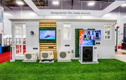 60x60 Island booth design by Dimensional Design