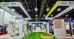 60x60 Island booth design by Dimensional Design