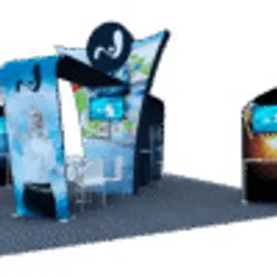 20x20 Island booth design by Exhibit Boss