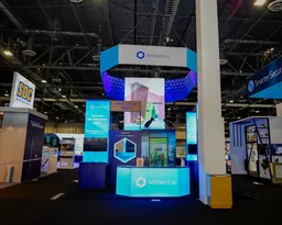 20x30 Island booth design by Pure Exhibits