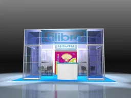 20x20 Îlot booth design by Quitter Creative
