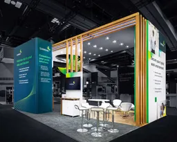 20x30 Island booth design by Rockway Exhibits