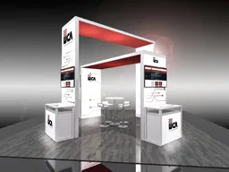 20x20 Îlot booth design by The Godfrey Group