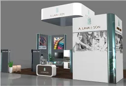 30x40 Inselstand booth design by The Trade Show Network